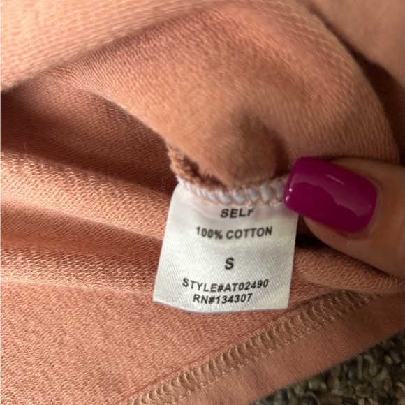 Lumiere salmon or light peach trumpet sleeve 100% cotton top size small - Picture 7 of 7